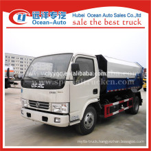 DFAC euro 4 standard 5 m3 self loading garbage truck for sales